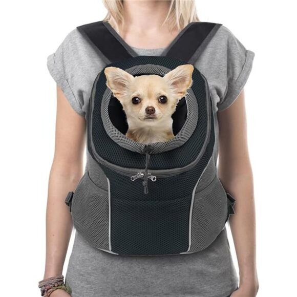 Dog Carrier Backpack Pet Dog Carrier Front Pack Breathable Head Out Reflective - Picture 7 of 7
